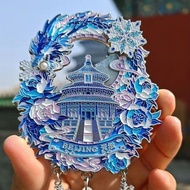 Beijing Temple of Heaven Metal Flow Sand Fridge Magnet Cultural Souvenir Gift