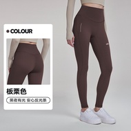 Alo Al Yoga Nude Pocket Reflective Print Cycling Fitness Yoga Pants Pula Professional Lift Training