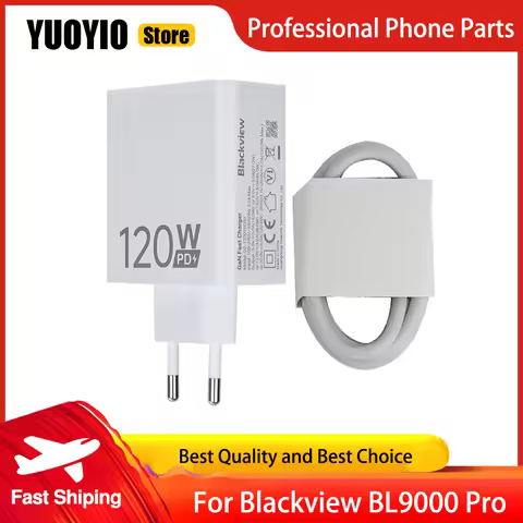 Charger 100% Original New Blckview BL9000 Pro Official Quick Charging Adapter 120W + USB Cable Data 