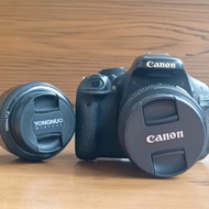 kamera canon eos 600D Original second bekas free lensa fix