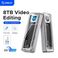 ORICO Transparent Aesthetics USB4 NVMe SSD Enclosure 40Gbps with Cooling Fan 8TB PCIe4.0 NVME Case Compatible with Thunderbolt 3/4 for mac mini iMac For Content Creators (AAGM2)