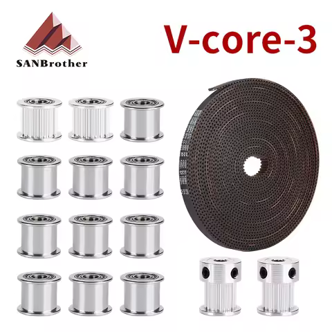 V-Core-3 GT2 Idler Kit Timing Pulley 20 Tooth Wheel Bore 5mm With 2GT Gates Timing Belt 9MM Customiz
