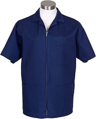 Fame Fabrics 82656 K74 Zip Front Smock, Short Sleeves, Royal Blue, LG