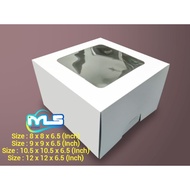 Normal Cake Box with Window *Option 2* Buy 47pcs Get 3pcs Free (8x8x6.5)(9x9x6.5)(10.5x10.5x6.5)(12x