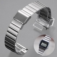 18mm Watch Band for Casio F-91W 18mm Metal Strap F91 F91W Silver Wrist Watchstrap F84 SGW400 F105 F1