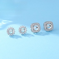 Earring Studs Empty Mountings Earring Styles Full Diamond Round Inlay DIY Diamond Inlay Factory Whol