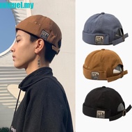 MIQUEL Men Women Skullcap, Dome without Visor Brimless Hat Unisex, Vintage Cotton Gorras Docker Cap 