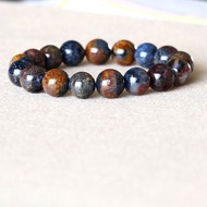 Genuine Natural Gold Blue Pietersite Namibia Stretch Mens Bracelet Round Beads 12mm 05046