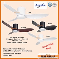AEROAIR Hugger Series AA335 35"/46"/52" DC Motor Ceiling Fan 24W LED 3-Tone Low Ceiling Great Wind Speed