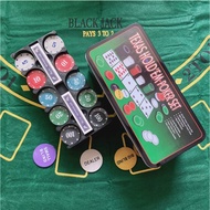 Poker Box of 200 Chips (Poker Chips) with Numbers and Premium Mat, PVC Poker Cards