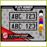 ∛ ● ➞ Multicab,  Plate Number Side Marking Sticker Decals Durable and High Quality