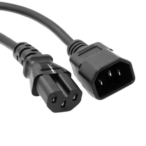 C14-C15 250V 15A IEC 60320 C14 320 C14 Male To C15 Female Power Extension Cable For Kettle Plug 0.5m
