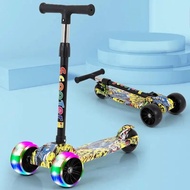 SG 3 Wheeler Cartoon Scooter for Kids from 3-8yrs Height Adjustable LED Lights on Wheel Children's O
