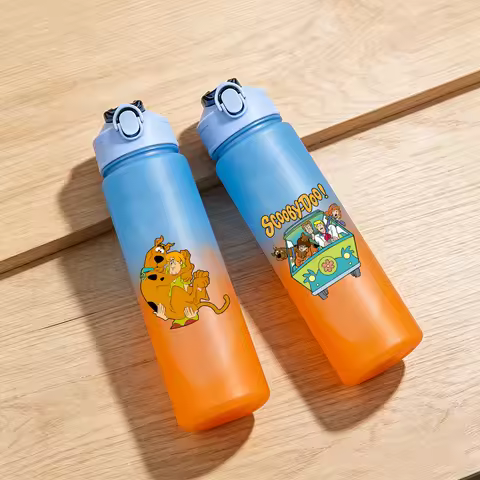 Scooby Doo Gradient Water Cup Cool Cartoon Print Drinking Bottle with Straw Men Women Outdoor Portab
