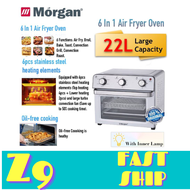 Morgan Air Fryer Oven MAO-VORTEX PRO 22 1500W 22L Air Fryer Oven with 6 Functions..