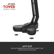 logitech keyboard*logitech mouse FANTECH AC3001  TOWER HEADSET STAND RUBBER BASE FOR HEADPHONES ( BLACK/RED )