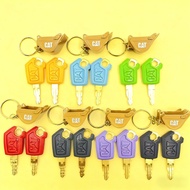 2pcs Key Excavator Heavy Equipment Keychain F0002 8H5306 5P8500 Ignition Key with Bucket Key Chain