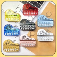 Vertical Mini Electronic Piano Keychain Metal Color Mini Piano Key Pendant Lovely Musical Instrument