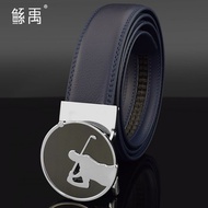 Footjoy.j.lindeberg J.lindeberg Titleist เข็มขัดกอล์ฟแฟชั่นหนังผู้ชายหัวเข็มขัดอัตโนมัติสีขาวเข็มขัด