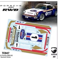 TC947 1/10平跑车壳贴纸Porsche RWB 993 Rauhwelt Sticker A4