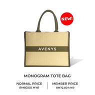 Avenys Monogram Tote Bag (Green)