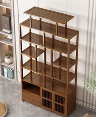e-Home@07 【包送貨】實木展示架 Solid wood display rack  落地博古架 Storage rack 多層書櫃 隔斷置物展示櫃  Partition rack 陳列架 收納