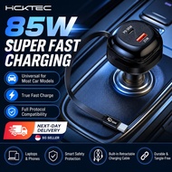 HCK Car Charger 85W Quick Charging PD3.0 Fast Charge USB Type C Retractable Extension Car Charger