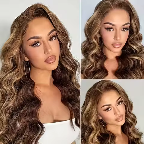 3B 3C Honey Blonde Ombre Lace Front Wig Human Hair Highlight Body Wave HD Lace Front Wigs Human Hair
