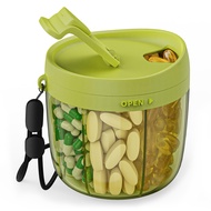 PULIV Portable Pill Dispenser Bottle, Vitamin Organizer with 7 Compartments, Holds Plenty of Supplem