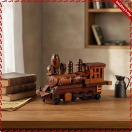 [leipupa] Wooden Train Model Wood Steam Locomotive Model Wooden Train Ornament Rustic Locomotive Orn