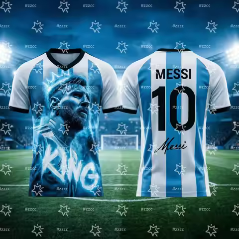 2026 Messi Argentina Team Football Jersey Match & Training Kit Summer Sports Men's T-Shirt Children'