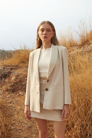 PIMNATTA Zani Blazer Ivory เบลเซอร์งานสูท สีไอวอรี่ Blazer แบรนด์ IG ตัดเย็บโดยช่างสูท ผ้าคุณภาพดี C