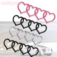 ANDIN Trunk Tail Label Badge, ABS Plastics Heart-shaped Love Heart Logo Rear, Four Ring Label for Ca