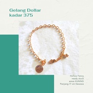 375. Gold Hollow Fancy Chain Dollar Bracelet