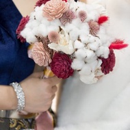 乾燥捧花 | 紅白色-婚禮、婚紗照婚娘捧花