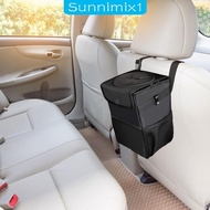 [Sunnimix1] Car Trash Can with Lid Portable Trash Bin for Front Back Seat Van Sedan