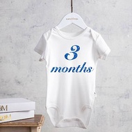 3months三週歲 寶藍燙金包屁衣 男寶專屬新生兒週歲禮 寶寶生日