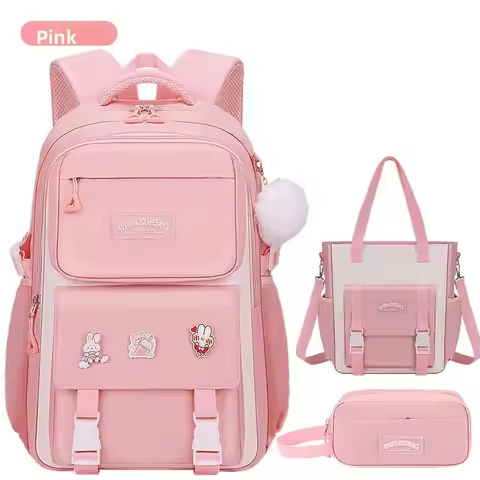 Cute School Bag for Little Girls Primary Student Double Shoulder Backpack after Class Tutoring Light