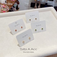 [Silbi A] mini 4-Leaf Clover Earrings, 4-Leaf Clover Earrings Mixed with Stones Type 1