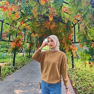 LAURA BATWING BYSHAFITRI TOP KNIT - TOP RIB KALONGWanita muslimah top blouse muslimah