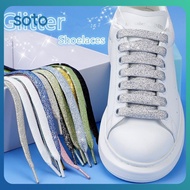 ♫ Colorful Sparkling Flat Shoelaces For Athletic Running Sneakers Shoes Boot Strings Glitter Shoe La