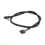 Best Strong fabric casing USB 9 Pin Female To Type C Male Cable For PC System