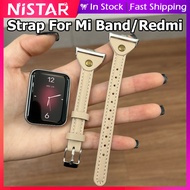 NiSTAR Slim solid color genuine leather strap for Xiaomi Band 9 Pro 8 Pro Redmi 5 4 5 Active lite,Ne