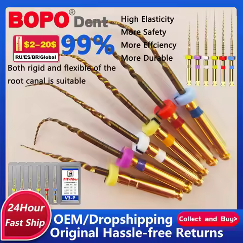 6PCS/pacl Dental Heat-Activated NiTi Essential Endodontic Rotary Files Dentist Use Root Canal File S