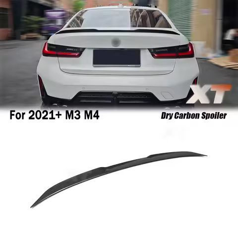 3 4 Series G20 G22 M Style For BMW 2021+ G80 M3 G82 M4 Dry Carbon Fiber Spoiler Rear Trunk Wings Tai