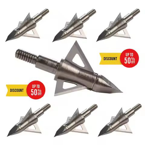 Archery Arrow Broadheads 100/125 Grain Arrow Tips Bow Hunting Crossbow Silver