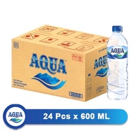 Air mineral Aqua 600ml 1 dus isi 24 pcs
