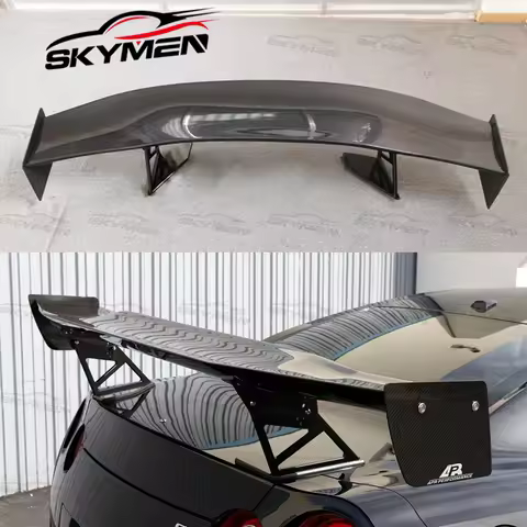 For Nissan R35 GTR APR Style GTC-500 GT Spoiler Carbon Fiber Auto Body Kit Rear Trunk Spoiler Wing L