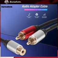 BUR_ Audio Splitter Cable Portable Clear Sound Stable Signal 28cm 1 RCA Female to 2 Male AUX Audio Cord for Computer