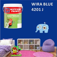 WIRA BLUE 4201 J ( 1L ) Nippon Paint Interior Vinilex Easywash Lustrous / EASY WASH / EASY CLEAN
